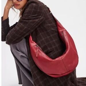 Free People Idle Hands Sling bag in red leather